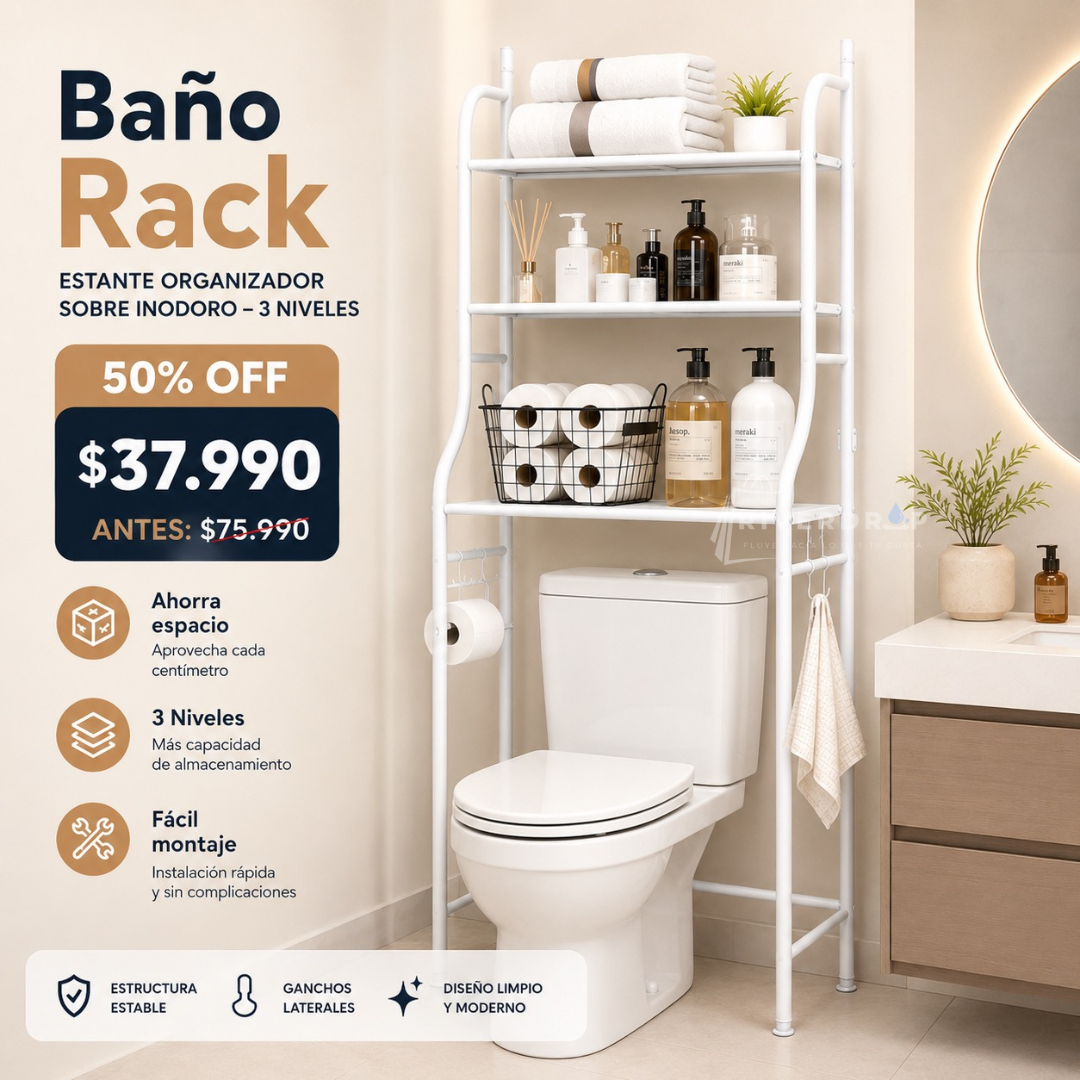 Baño Rack™ - Maximiza tu espacio y mantenlo ordenado con estilo