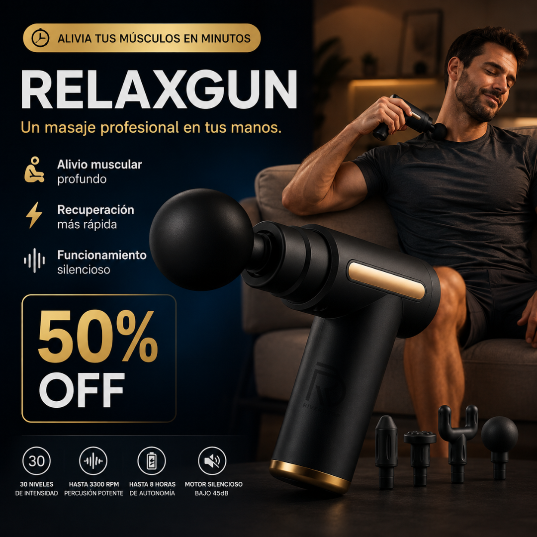 RelaxGun™ - Un masaje profesional en tus manos.