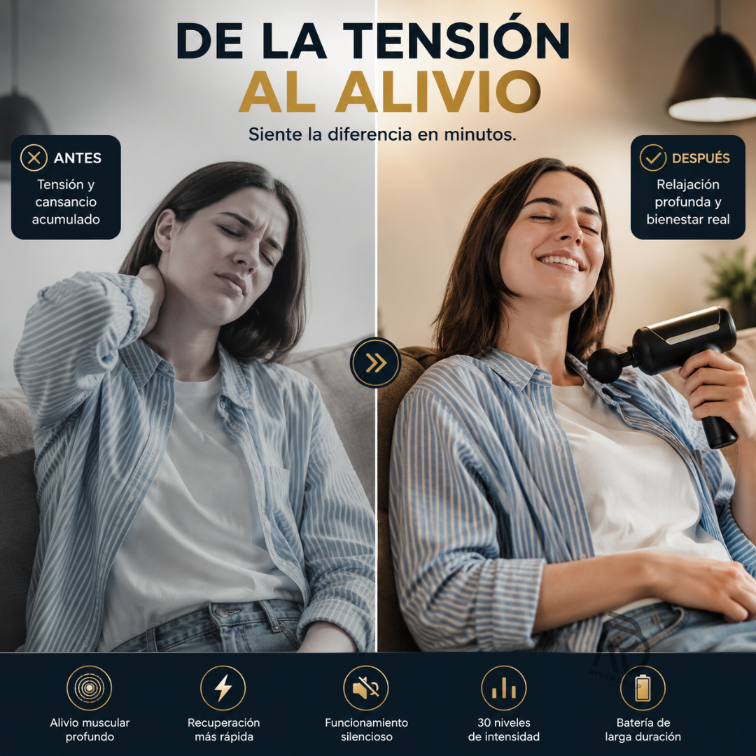 RelaxGun™ - Un masaje profesional en tus manos.