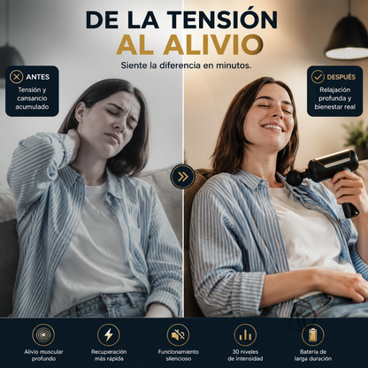 RelaxGun™ - Un masaje profesional en tus manos.