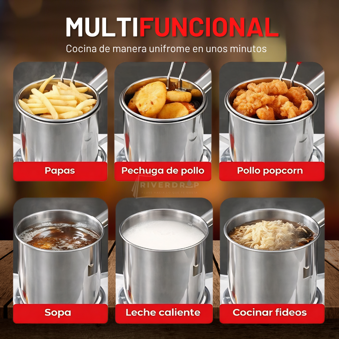 CleanFries™ -  Frituras más crujientes, con menos aceite y sin salpicaduras.