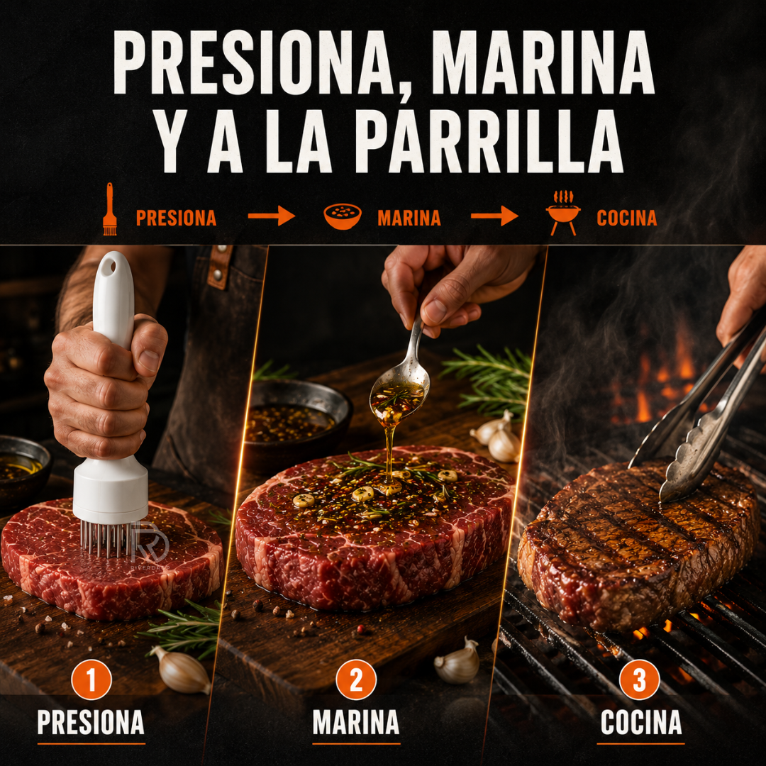 MeatPress™ - Prepara tus carnes como todo un experto.