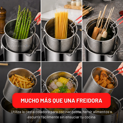 CleanFries™ -  Frituras más crujientes, con menos aceite y sin salpicaduras.