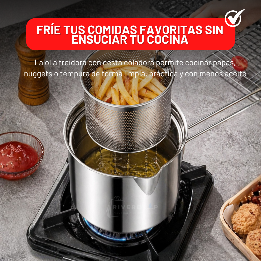 CleanFries™ -  Frituras más crujientes, con menos aceite y sin salpicaduras.