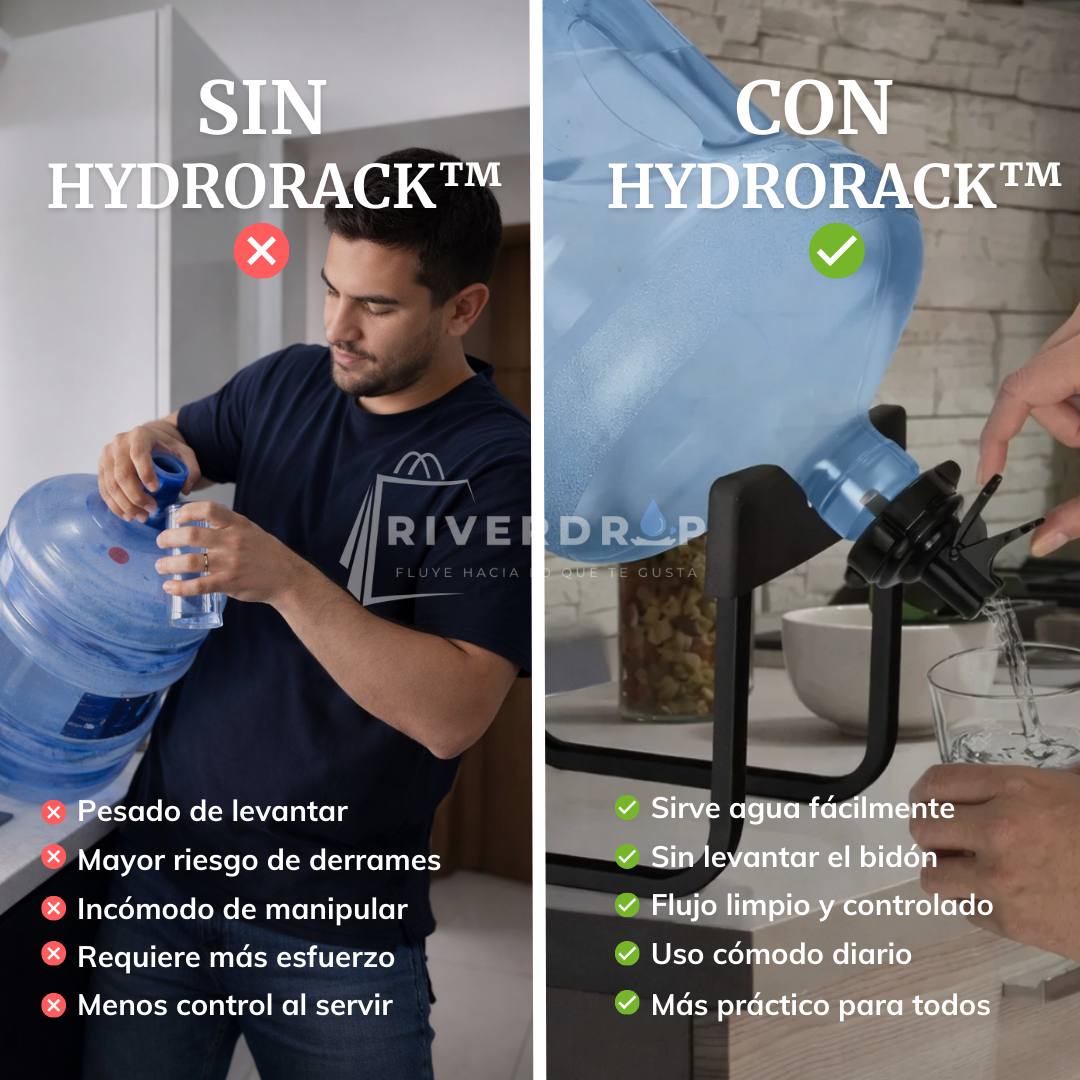 HydroRack™ - Sirve agua de tu bidón de forma fácil y sin esfuerzo