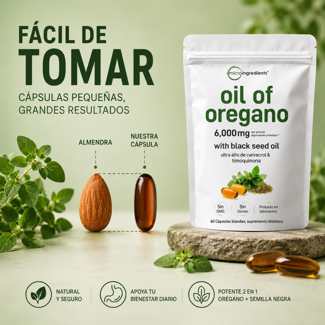 Oil Of Oregano 6000 Mg - Equilibrio, ligereza y bienestar desde la raíz