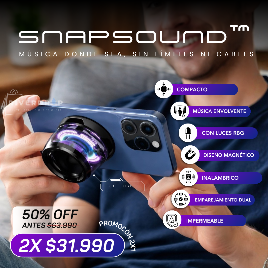 SnapSound™ - Música donde sea, sin límites ni cables