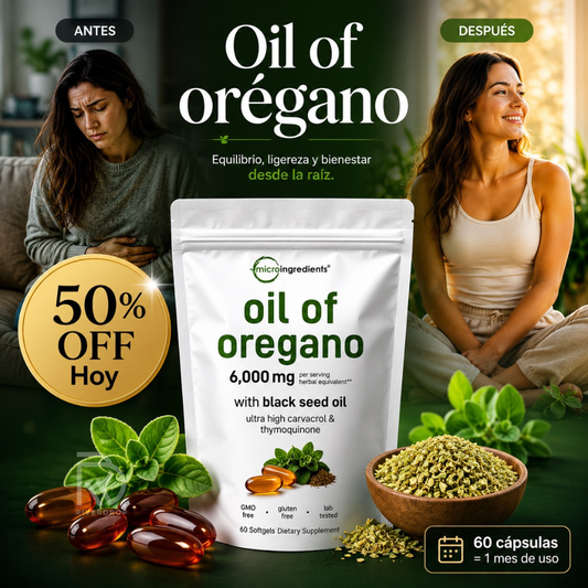 Oil Of Oregano 6000 Mg - Equilibrio, ligereza y bienestar desde la raíz