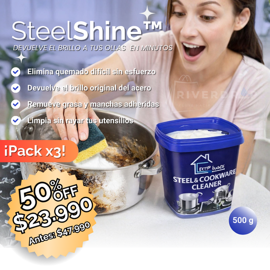 3x1 SteelShine™ -  Devuelve el brillo a tus ollas  en minutos