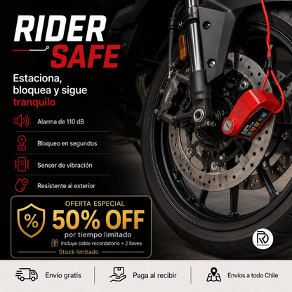 RiderSafe™ - Estaciona, bloquea y sigue tranquilo/a