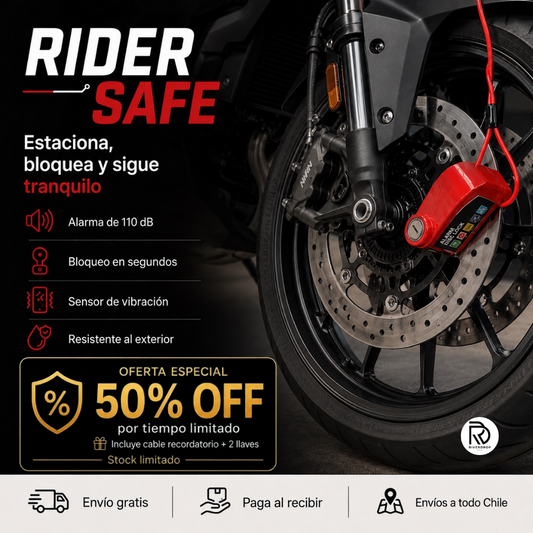 RiderSafe™ - Estaciona, bloquea y sigue tranquilo/a