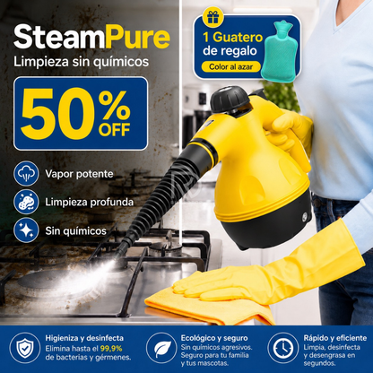 SteamPure™ + Guatero - Limpieza profunda sin químicos