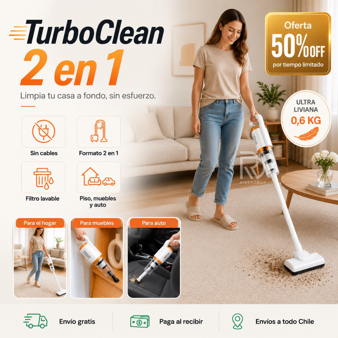 TurboClean™ 2 en 1 - Limpia tu casa a fondo sin esfuerzo
