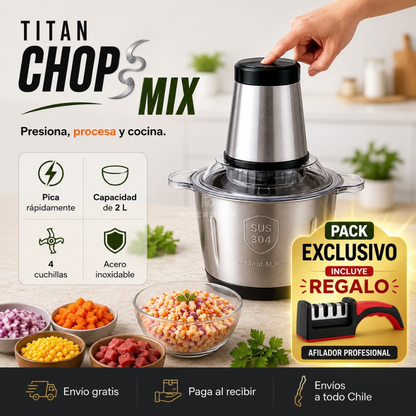 TitanChop & Mix™ - ¡Presiona, procesa y cocina!