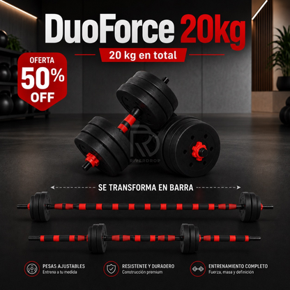 DuoForce™ 20kg - Fuerza práctica para entrenar en casa