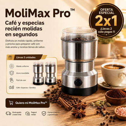 MoliMax Pro™ - Café y especias recién molidas en segundos.