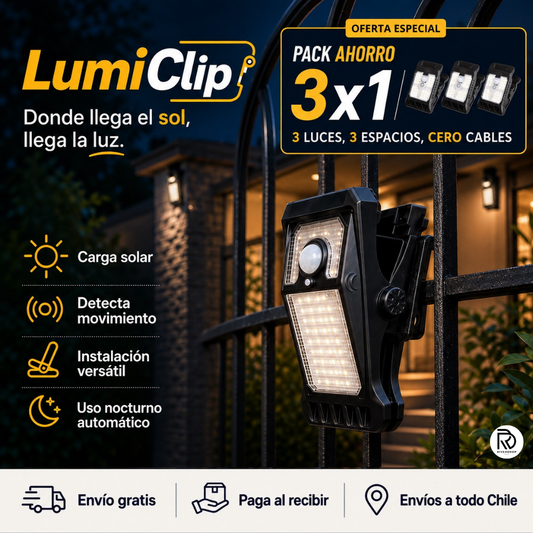 LumiClip™ 3x1 - Donde llega el sol, llega la luz