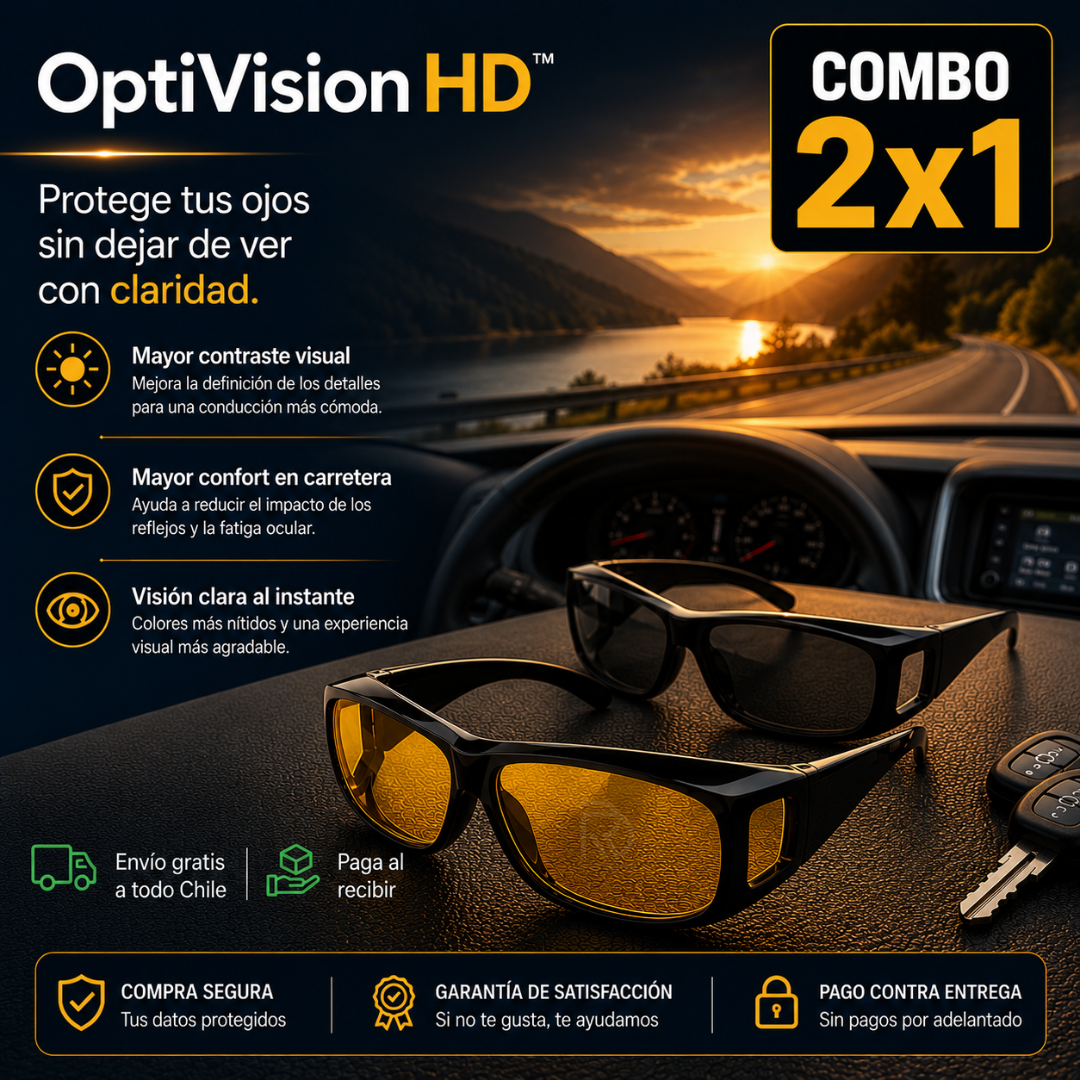 OptiVision HD™ 2x1 - Protege tus ojos sin dejar de ver con claridad.