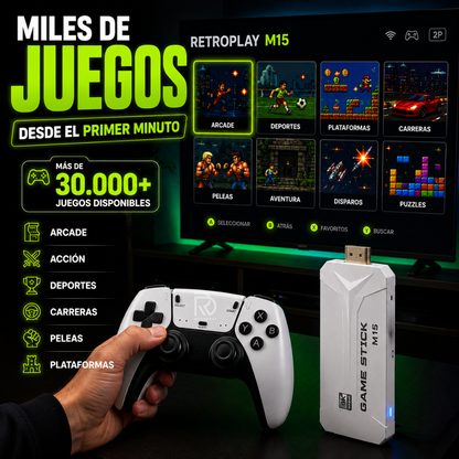 RetroPlay M15™ - Convierte cualquier TV en una consola retro.