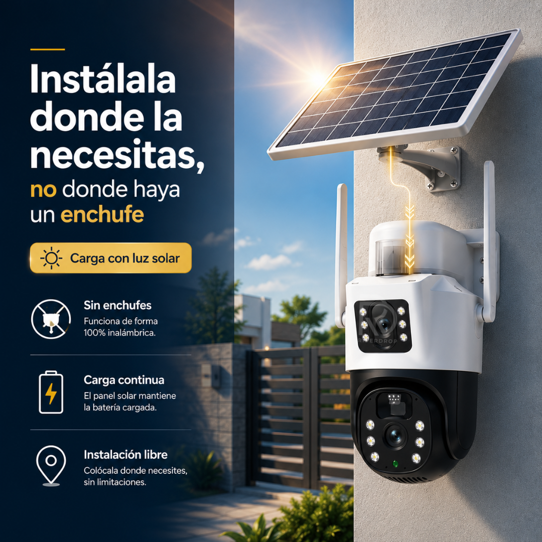 EcoGuardian 360™ - Seguridad inteligente las 24 horas con energía solar.