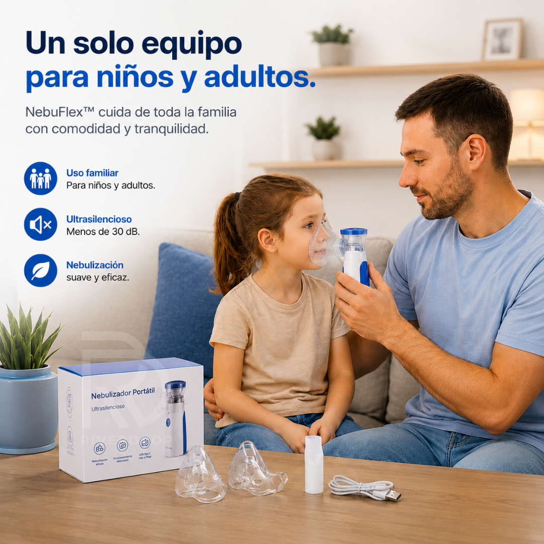 NebuFlex™ - Tu aliado diario para sesiones de nebulización más cómodas.