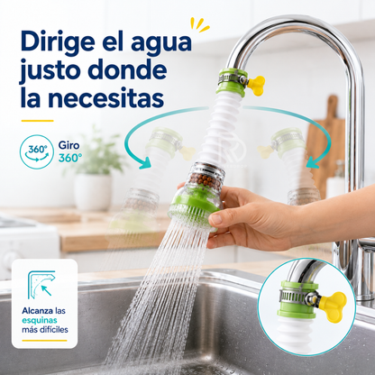 AquaFlex 360™ - Convierte tu grifo en una fuente de agua más limpia.