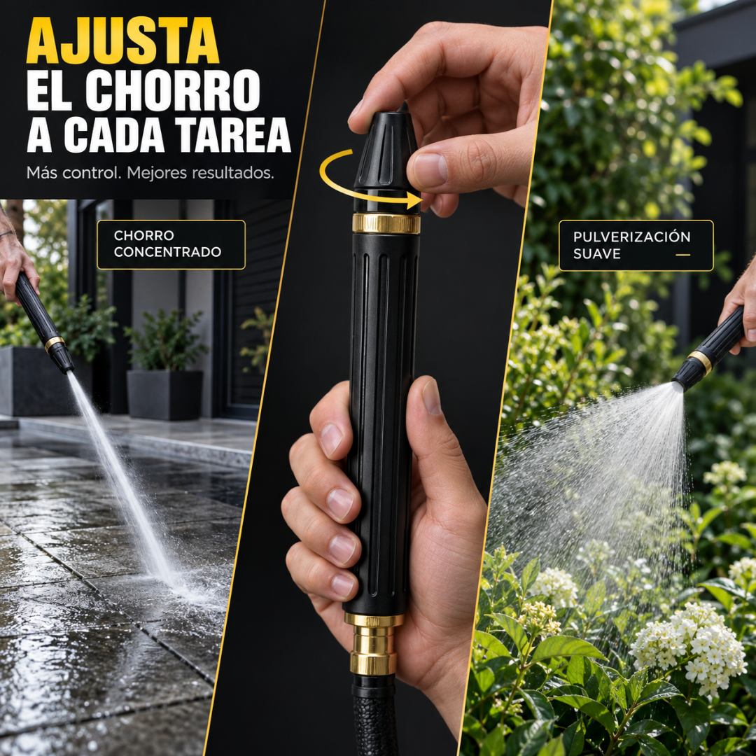 HydroBlast™ - La presión que tu manguera nunca tuvo.