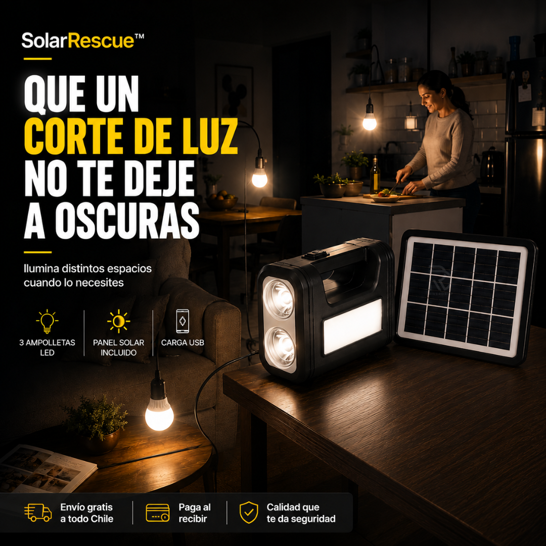 SolarRescue™ - Luz y energía cuando más la necesitas.