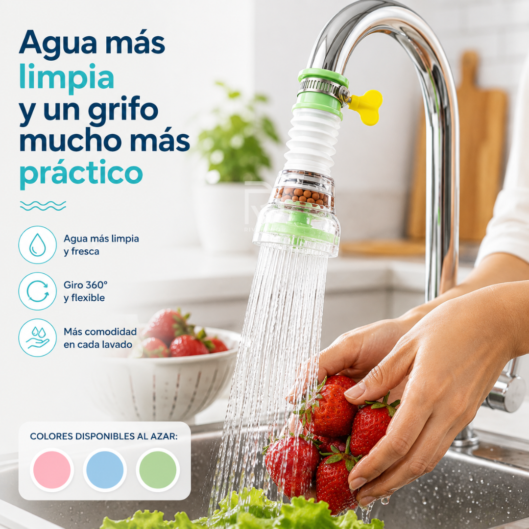 AquaFlex 360™ - Convierte tu grifo en una fuente de agua más limpia.