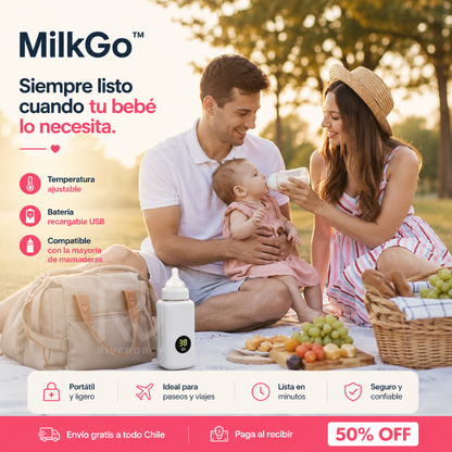 MilkGo™ - Leche tibia en minutos, estés donde estés.