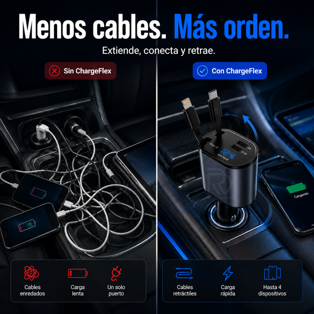 ChargeFlex™ - Todo lo que necesitas en un solo cargador.