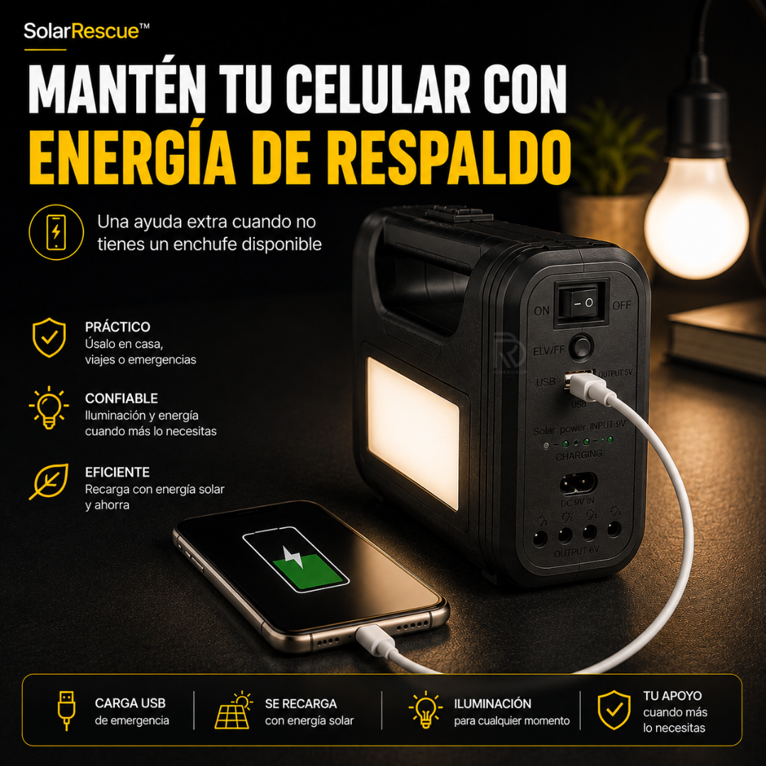 SolarRescue™ - Luz y energía cuando más la necesitas.