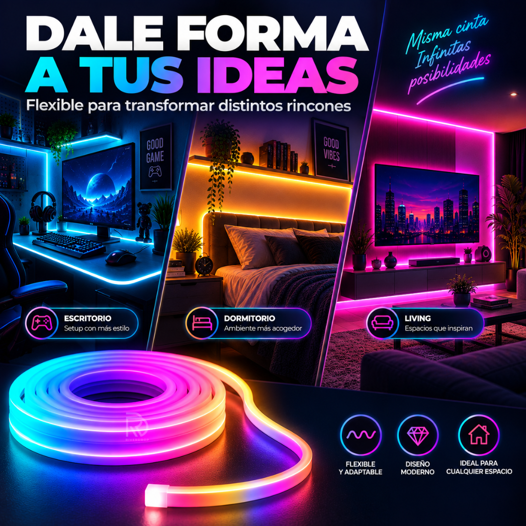 NeonVibe™ 5m. - Dale color, luz y personalidad a cualquier espacio.