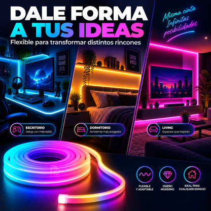 NeonVibe™ 5m. - Dale color, luz y personalidad a cualquier espacio.