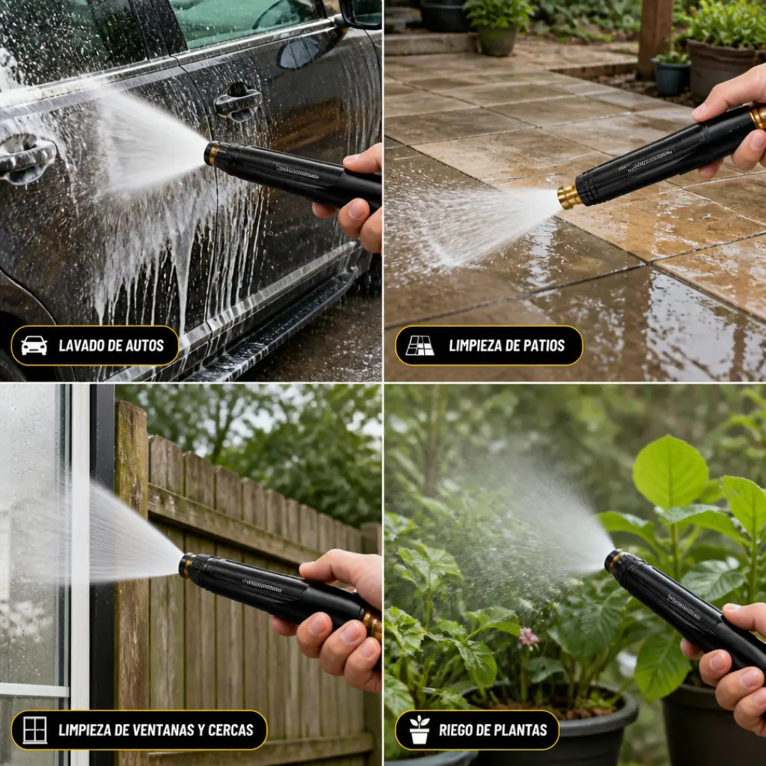 HydroBlast™ - La presión que tu manguera nunca tuvo.