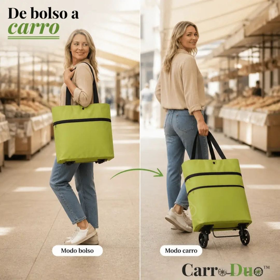 CarroDuo™ - Tus compras ruedan, tu espalda descansa.