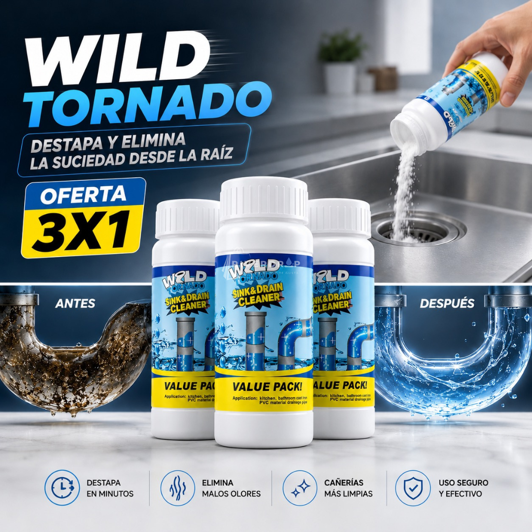 Wild Tornado - Destapa y elimina la suciedad desde la raíz
