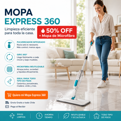 Mopa Express 360™ - Limpieza eficiente para toda la casa.