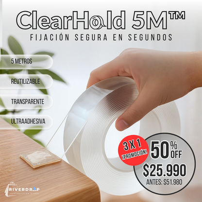 ClearHold 5M™ Fijación segura en segundos