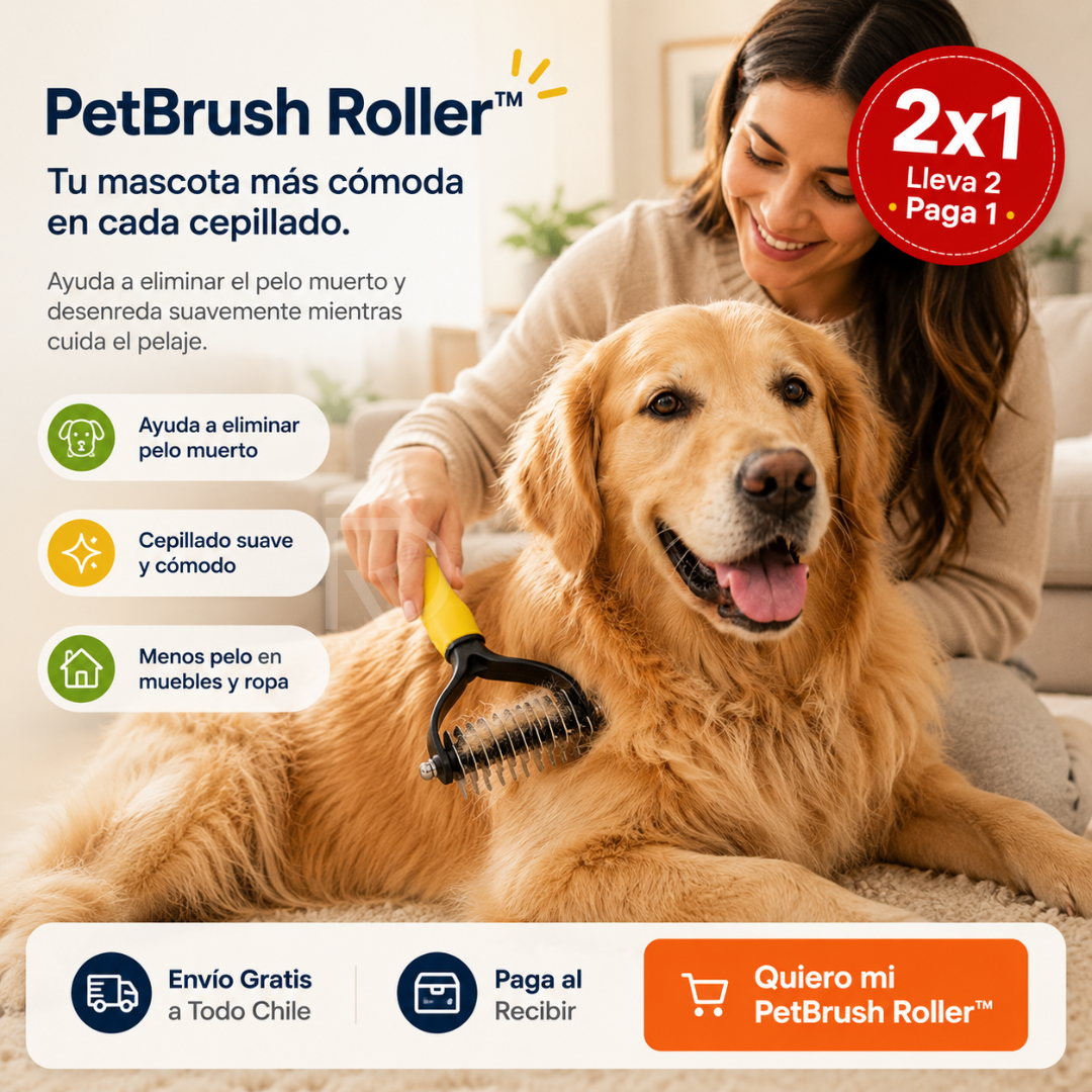 PetBrush Roller™ - Tu mascota más cómoda en cada cepillado.