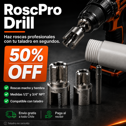 RoscPro Drill™ - Haz roscas profesionales con tu taladro en segundos.