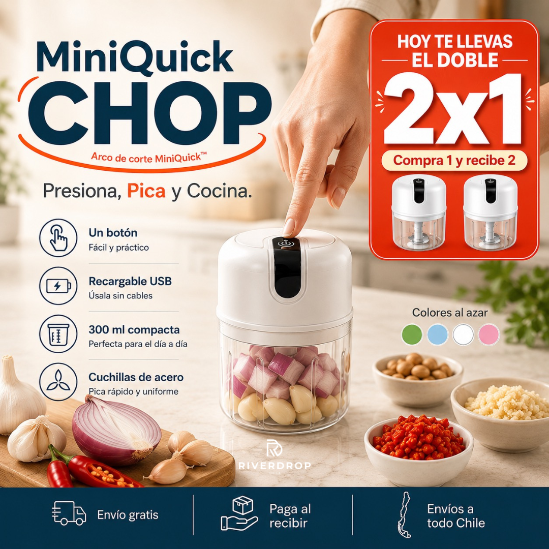 MiniQuick Chop™ - Presiona, pica y cocina