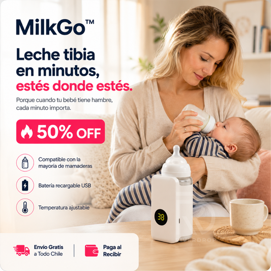 MilkGo™ - Leche tibia en minutos, estés donde estés.
