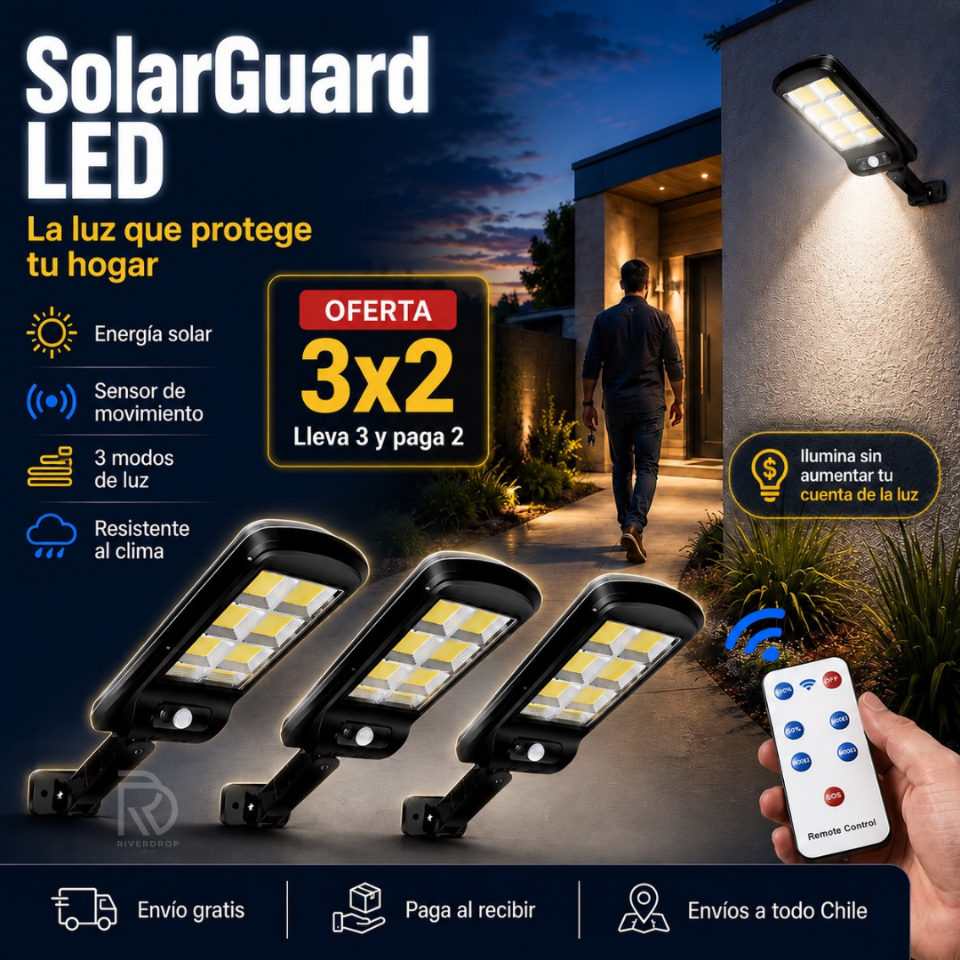 SolarGuard LED™ 3x2 - La luz que protege tu hogar