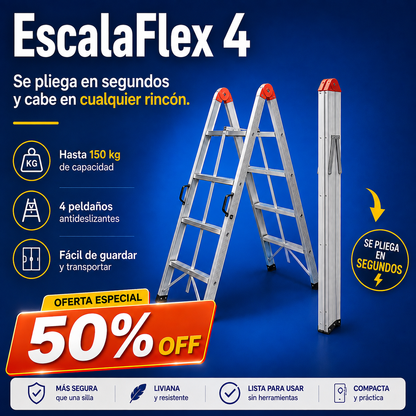 EscalaFlex 4™ - Se pliega en segundos y cabe en cualquier rincón.